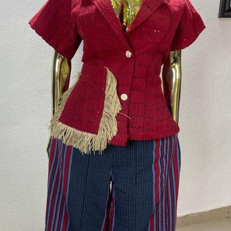 Bold Crimson Fringe Set