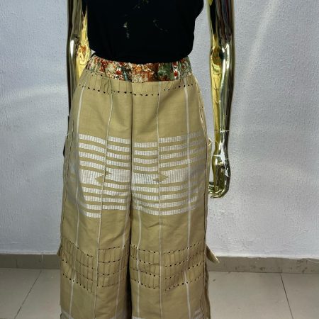 Elegant Beige Striped Pant Set