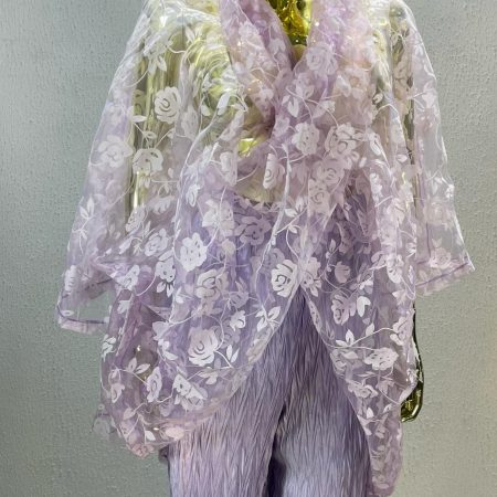 Lilac Bloom Organza & Jacquard Set – Women’s Elegant Ensemble