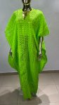Lime Glow Eyelet Kaftan