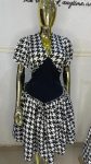 Monochrome Chic Houndstooth Dress
