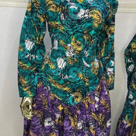 Swirl Elegance Ankara Dress