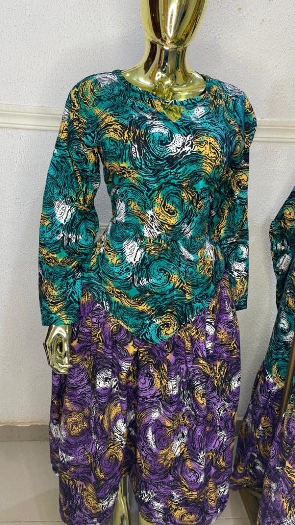 Swirl Elegance Ankara Dress