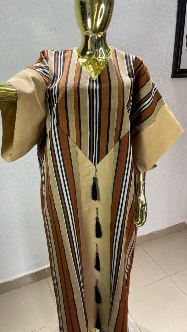 Tribal Stripes Tassel Kaftan