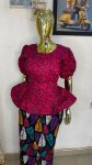 Vibrant Bloom Ankara Peplum Set