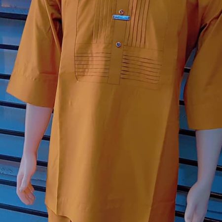 Golden Prestige Men's Traditional Two-Piece Set – Mustard Gold