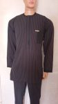 Men’s Black Pinstripe Long Sleeve Senator Wear with Chest Pocket Detail